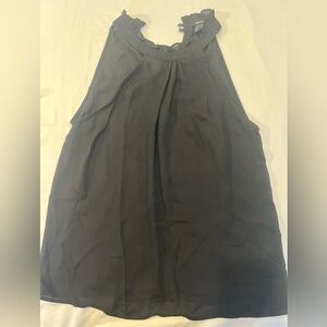 Forever 21 Black Ruffled Neck Sleeveless Blouse